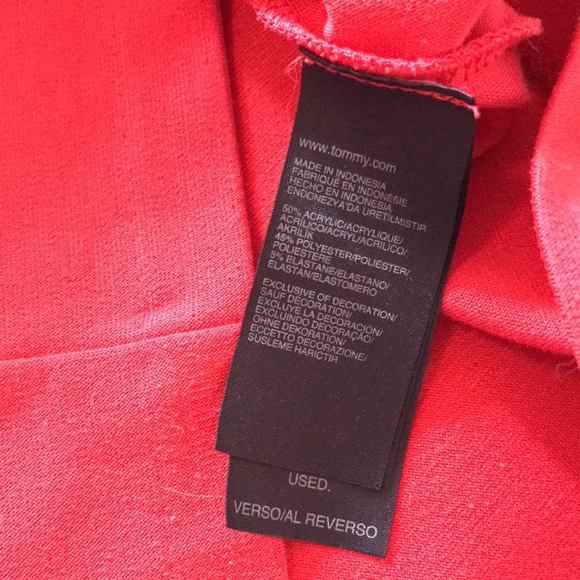 Ladies Red and Navy Tommy Hilfiger Color Block Heavy Blend Dress, Size Medium - Picture 6 of 9